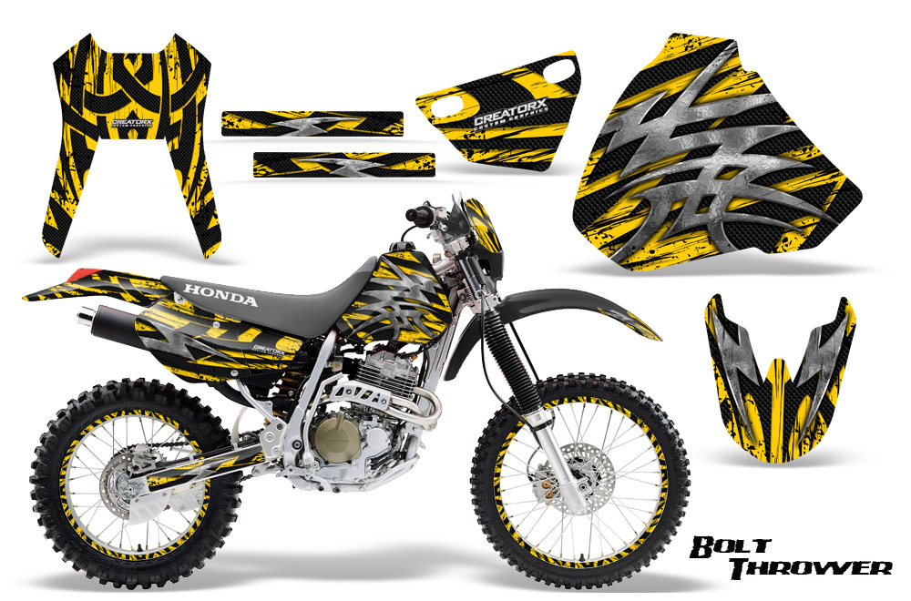 Honda XR 400 Graphics Kit Bolt Thrower Yellow NP Rims